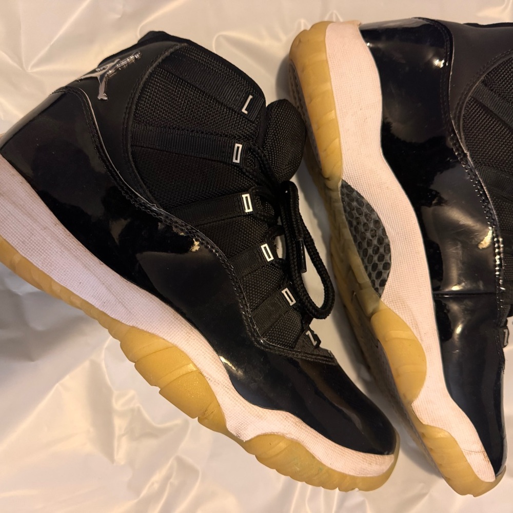 Jordan Black and Gold Athletic Shoes